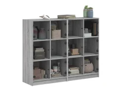 Estantería con puertas madera gris Sonoma 136x37x109 cm