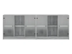 Estantería con puertas madera gris Sonoma 204x37x75 cm