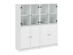 Estantería con puertas madera de ingeniería negro 136x37x142 cm ES127677