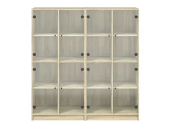 Estantería con puertas madera roble Sonoma 136x37x142 cm