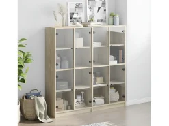 Estantería con puertas madera roble Sonoma 136x37x142 cm