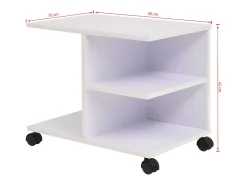 Estantería con ruedas 50x35x42 cm blanca