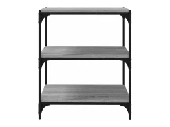 Estantería contrachapada y acero gris Sonoma 60x33x70,5 cm