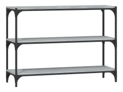 Estantería contrachapada y acero gris Sonoma 100x33x70,5 cm