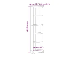 Estantería Corona madera maciza de pino 46x20x170 cm