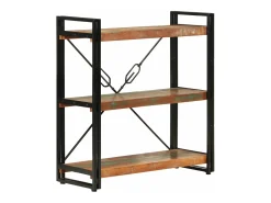 Estantería de 3 alturas hierro y madera reciclada 77x30x80cm