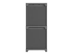 Estantería de 4 cubos con cajas tela gris 69x30x72,5 cm