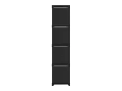 Estantería de 12 cubos con cajas tela negra 103x30x141 cm