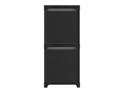 Estantería de 5 cubos con cajas tela negra 103x30x72,5 cm