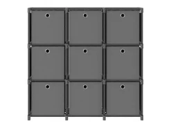 Estantería de 9 cubos con cajas de tela gris 103x30x107,5 cm ES611445