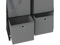 Estantería de 6 cubos con cajas tela negra 103x30x72,5 cm