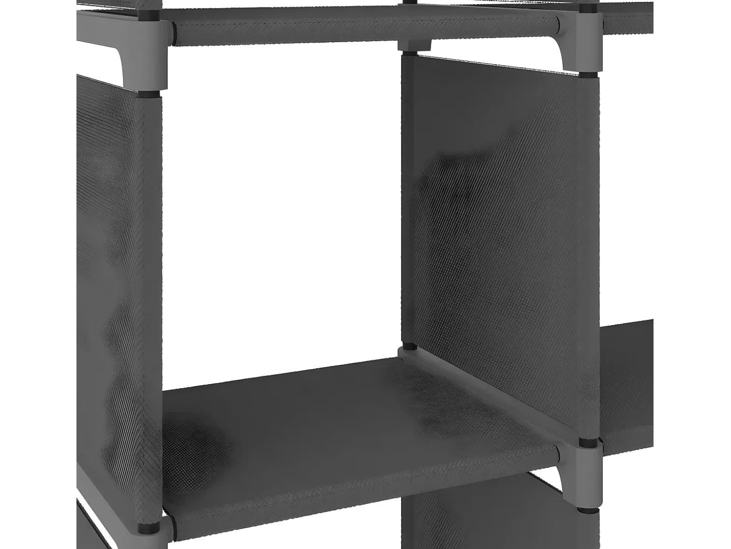 Estantería de 12 cubos de tela gris 103x30x141 cm