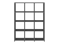 Estantería de 12 cubos de tela gris 103x30x141 cm