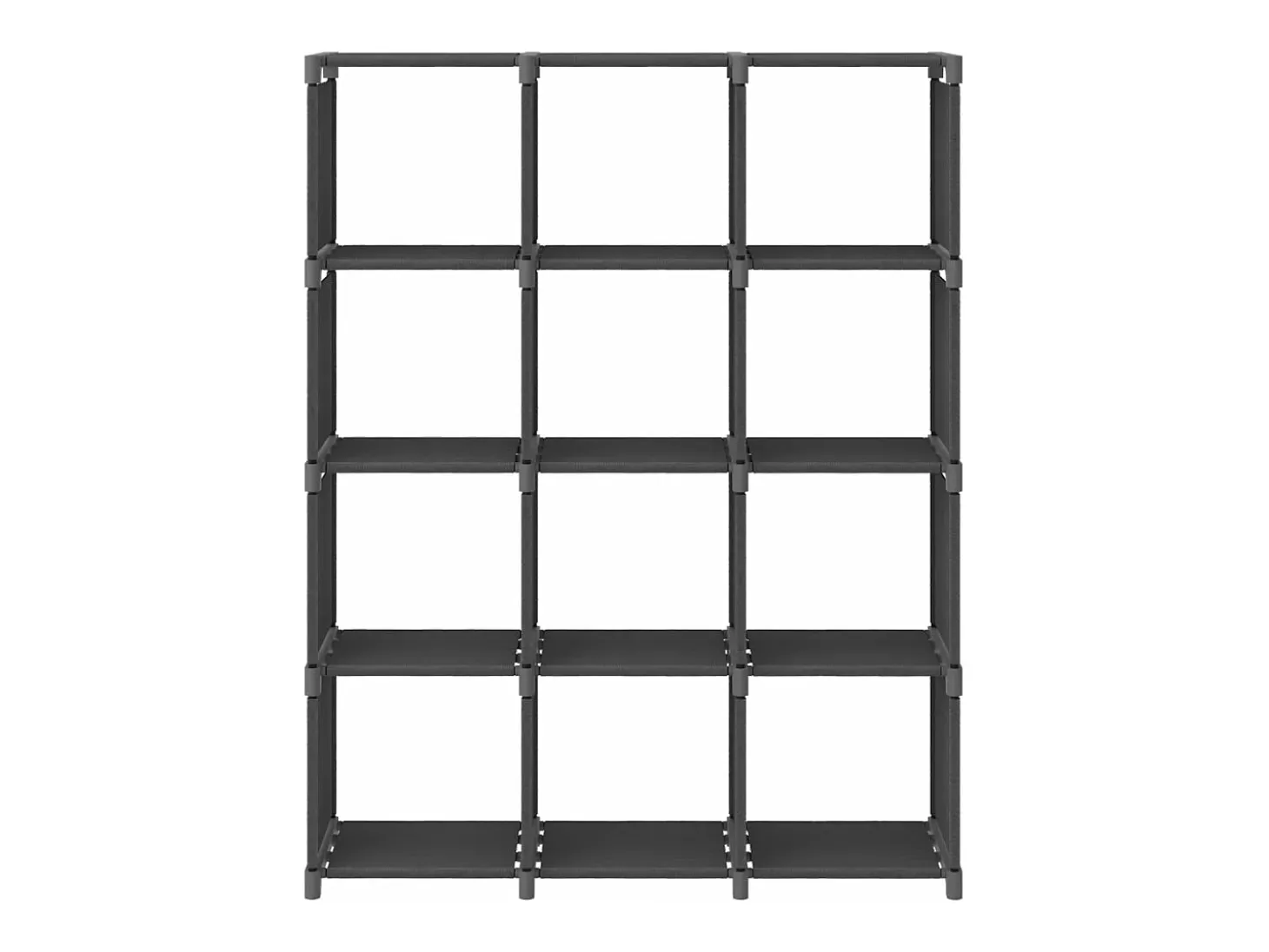 Estantería de 12 cubos de tela gris 103x30x141 cm