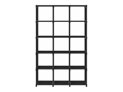 Estantería de 15 cubos de tela negra 103x30x175,5 cm