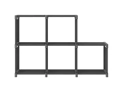Estantería de 5 cubos de tela gris 103x30x72,5 cm ES295643