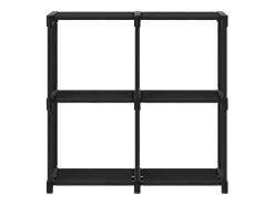 Estantería de 4 cubos de tela negra 69x30x72,5 cm ES397373