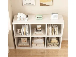 ESTANTERÍA DE 6 ESTANTES PARA LIBROS BLANCO ARMARIO ABIERTO MODERNO LOFT 100x67x30 cm