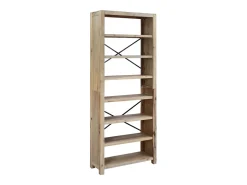 Estantería de 7 nieveles madera maciza de acacia 80x30x200 cm