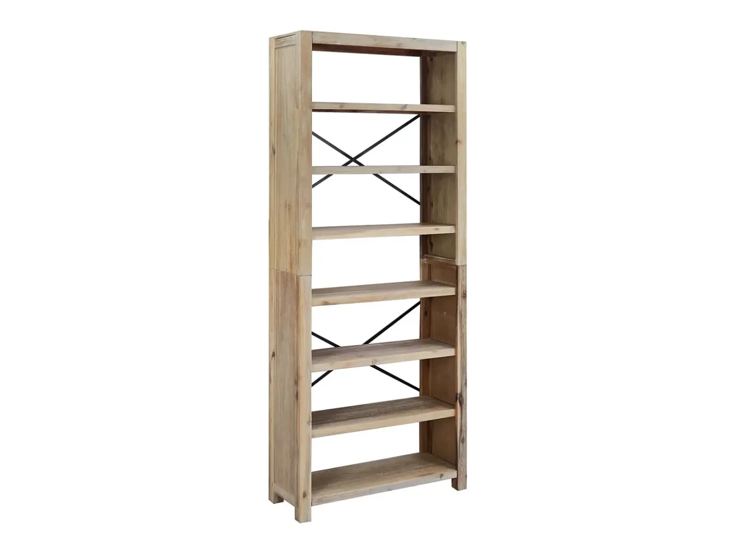 Estantería de 7 nieveles madera maciza de acacia 80x30x200 cm