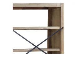 Estantería de 7 nieveles madera maciza de acacia 80x30x200 cm
