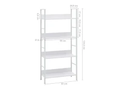 Estantería de 4 niveles aglomerado blanco 60x27,6x124,5 cm
