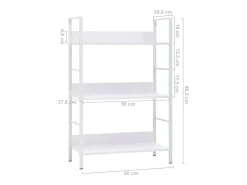 Estantería de 3 niveles aglomerado blanco 60x27,6x90,5 cm
