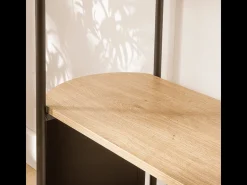 Estantería de 4 niveles con acabado de madera y laterales de metal negro H133,5 cm - EKLO