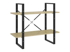 Estantería de 2 niveles contrachapada roble Sonoma 80x30x70 cm