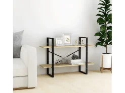 Estantería de 2 niveles contrachapada roble Sonoma 100x30x70 cm