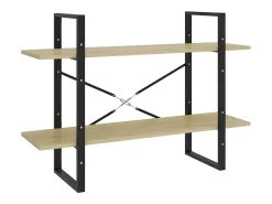 Estantería de 2 niveles contrachapada roble Sonoma 100x30x70 cm