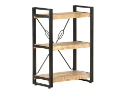 Estantería de 3 niveles de madera maciza de mango 60x30x80 cm