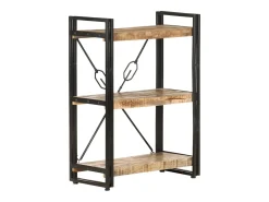 Estantería de 3 niveles de madera maciza de mango 60x30x80 cm
