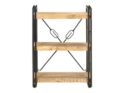 Estantería de 3 niveles de madera maciza de mango 60x30x80 cm