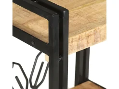 Estantería de 3 niveles de madera maciza de mango 60x30x80 cm