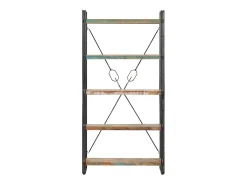 Estantería de 5 niveles de madera maciza reciclada 90x30x180 cm