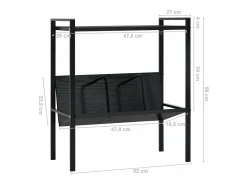 Estantería de 2 niveles de aglomerado negro 52x28x59 cm