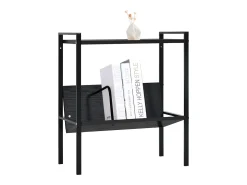Estantería de 2 niveles de aglomerado negro 52x28x59 cm