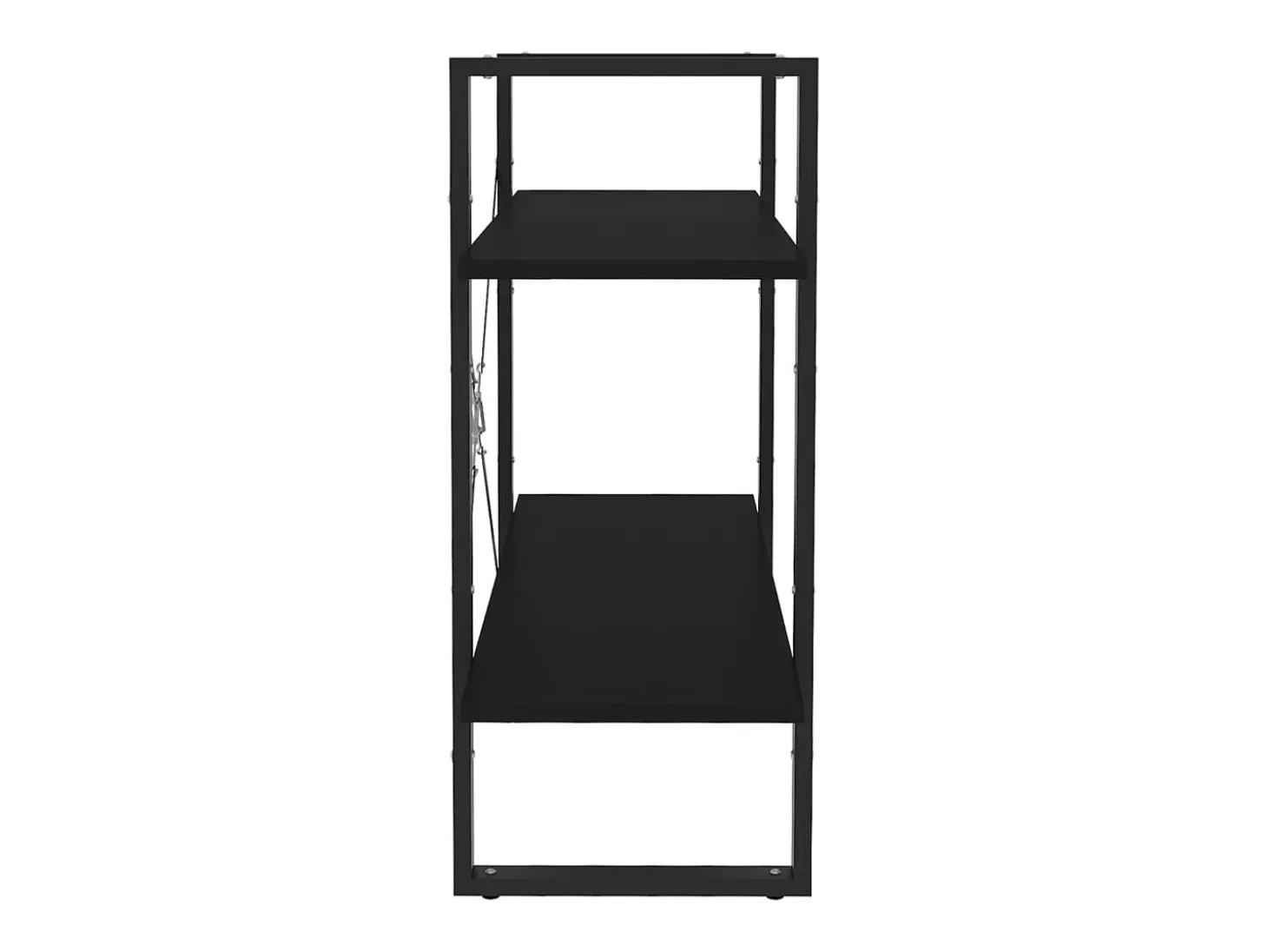 Estantería de 2 niveles madera contrachapada negro 80x30x70 cm