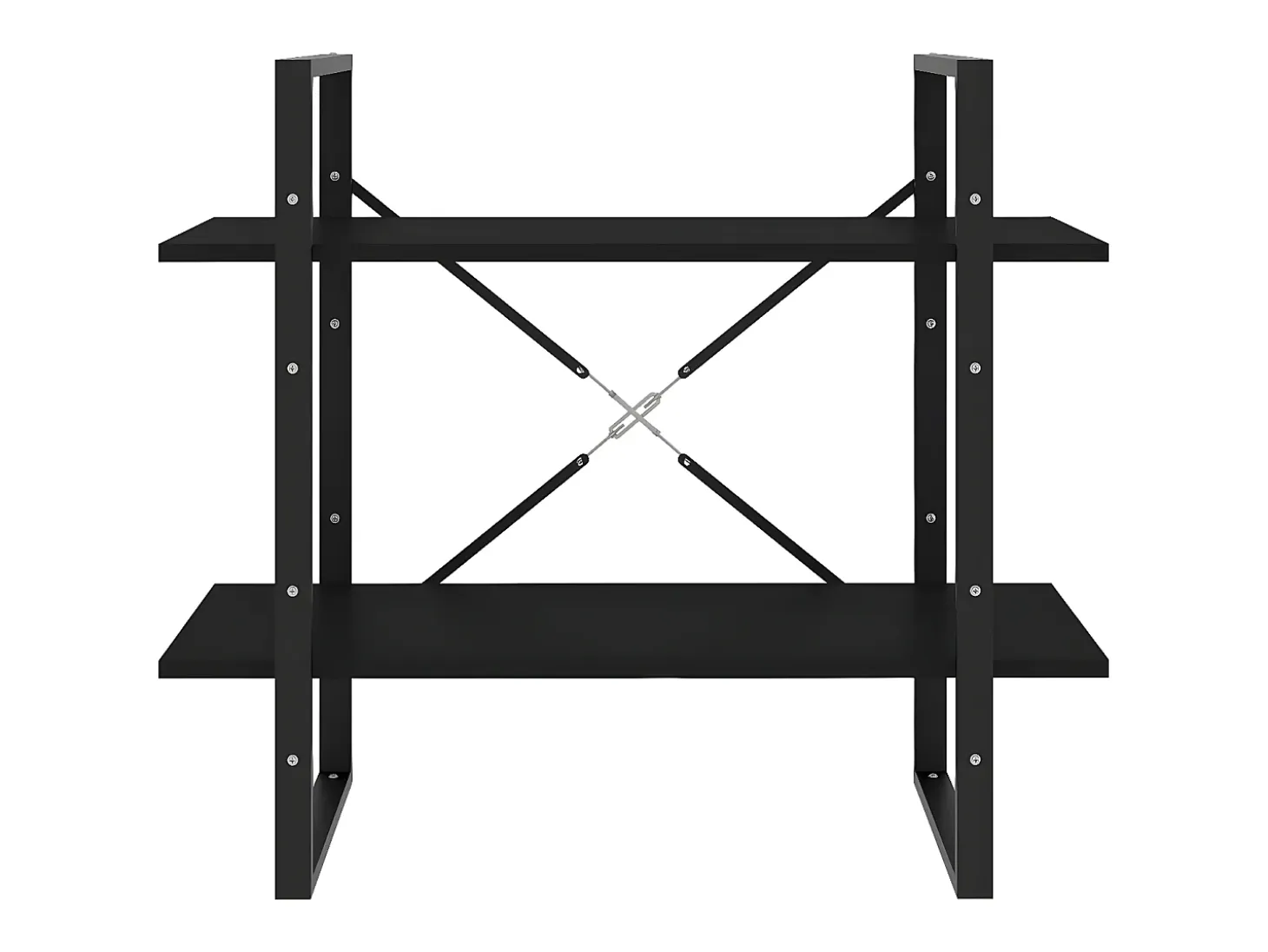 Estantería de 2 niveles madera contrachapada negro 80x30x70 cm