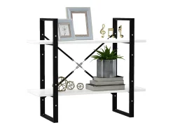 Estantería de 2 niveles madera contrachapada blanco 80x30x70 cm