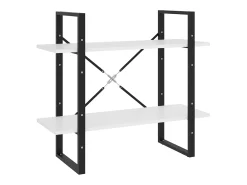 Estantería de 2 niveles madera contrachapada blanco 80x30x70 cm