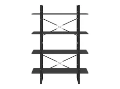 Estantería de 4 niveles madera contrachapada gris 40x30x140 cm