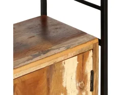 Estantería de 4 niveles madera maciza reciclada 80x30x180 cm