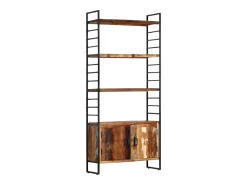 Estantería de 4 niveles madera maciza reciclada 80x30x180 cm