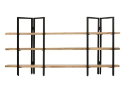 Estantería de 3 niveles madera maciza de mango 160x31x80 cm