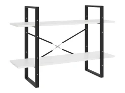 Estantería de 2 niveles madera contrachapada blanco 100x30x70cm