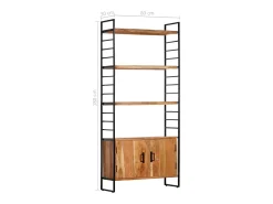 Estantería de 4 niveles madera maciza de acacia 80x30x180 cm