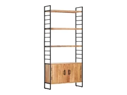 Estantería de 4 niveles madera maciza de acacia 80x30x180 cm