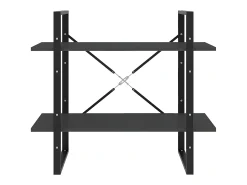 Estantería de 2 niveles madera contrachapada gris 80x30x70 cm